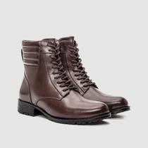 Bota Feminina Marrom Cadarço Cano Alto Escuro Couro Inverno Sofisticação E Estilo Zapattero