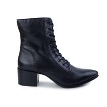 Bota Feminina Mezzo Punto Couro View Preta - MZ21028