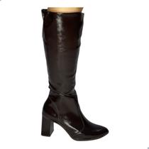 Bota Feminina Mississipi Salto Alto Cano Longo Zenna Café