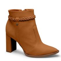 Bota feminina mississipi salto bloco ziper casual bico fino
