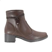Bota Feminina Mississipi Salto Médio Bloco Berteli Cacau Bota Feminina Mississipi Salto Médio Bloco Berteli Cacau