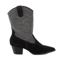 Bota Feminina Moda Ariana Cano Medio Bico Fino Salto 5 Cm