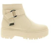 Bota Feminina Moda Fivela Napa Moleca - Branco Off 52626