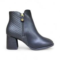 Bota feminina modare cano curto preta ultraconforto