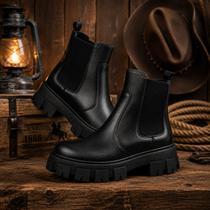 Bota Feminina Modelo Chelsea Sola Tratorada Botinha Casual Urbana Moda Country Sertaneja Bota Feminina Modelo Chelsea Sola Tratorada Botinha Casual Urbana Moda Country Sertaneja