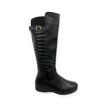 Bota Feminina Moderna Cano Alto Salto Baixo Anabela Original Mooncity Ref: 71125