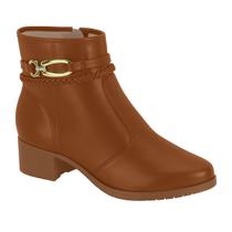 Bota Feminina Moleca Cano Baixo Salto Bloco Baixo Fivela
