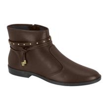 Bota Feminina Moleca Preta Cano Curto Tira Tachas Decorativas