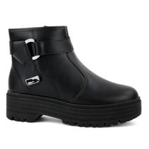 Bota Feminina Moleca Salto Baixo Grosso Tratorada Confortável