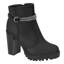 Bota Feminina Moleca Strass Tratorada Salto Alto Cano Curto 5325.124.27417 Bota Feminina Moleca Strass Tratorada Salto Alto Cano Curto 5325.124.27417