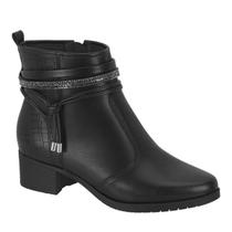 Bota Feminina Moleca Zíper Salto Baixo Cano Curto Strass 5346.103.27596