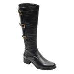 Bota feminina montaria 2411 couro preto - Escrete