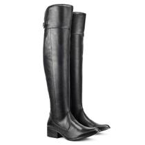 Bota Feminina Montaria Cano Alto Couro Legítimo Over The Knee Bico FIno Confortável Pronta Entrega -