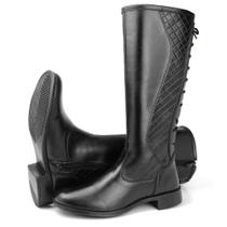 Bota Feminina Montaria Cano Alto Moderna Com Ziper
