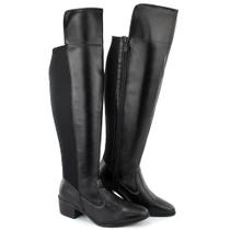 Bota Feminina Montaria Casual Cano Alto Elástico Conforto Bota Feminina Montaria Casual Cano Alto Elástico Conforto