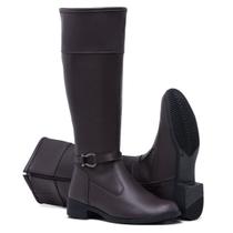 Bota Feminina Montaria de Cano Longo com Ziper Moda Inverno Schiareli - Ref. 11070