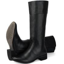 Bota feminina Montaria de couro forrada 205 Preto