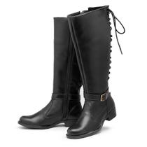 Bota Feminina Montaria Panturrilha Amarrável (JO6051)