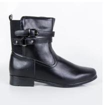 Bota Feminina Mooncity 72329 Cano Baixo com Fivelas e Zíper Bota Feminina Mooncity 72329 Cano Baixo com Fivelas e Zíper