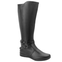 Bota Feminina Mooncity Cano Alto Flat 2 Fivelas 71146