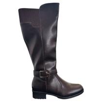 Bota Feminina Mooncity Cano Alto Longo Ziper Rasteira Macia