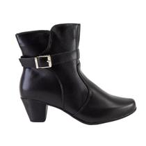 Bota Feminina Mooncity Cano Baixo Fivela Básica Moda 73037