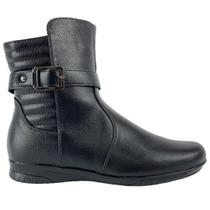 Bota Feminina Mooncity Cano Baixo Preta - 7108