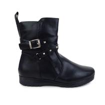 Bota Feminina Mooncity Cano Baixo Preta - 7112