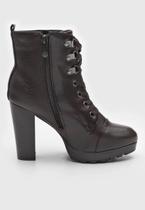 Bota feminina mooncity cano curto com salto 73046