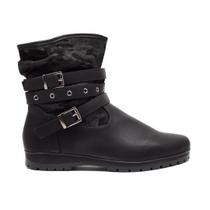 Bota Feminina Mooncity Cano Curto Zíper Moda Original 71124