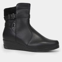 Bota Feminina Mooncity Coturno Cano Curto Salto Anabela