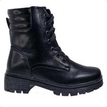 Bota Feminina Mooncity Coturno Salto Baixo Confortavel Look