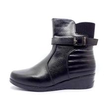 Bota Feminina Mooncity Fivela Cano Curto Elástico Casual Conforto