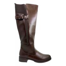 Bota Feminina Mooncity Montaria Cano Alto Longo Salto Baixo