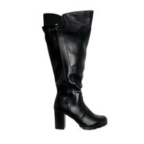 Bota Feminina Mooncity Montaria Cano Alto Salto Grosso 7 cm