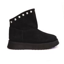 Bota Feminina Nômade Camurça Preta Salto 3,5 cor:pretoTamanho:35