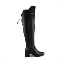 Bota Feminina Over Knee Salto Baixo Grosso Ajustável Bottero