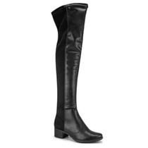 Bota feminina over salto baixo cano longo mississipi q8543