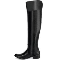 Bota Feminina Over The Knee Cano Longo em Couro Cla-Cle Preto