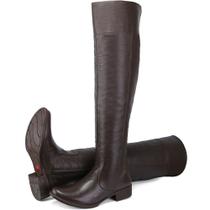 Bota Feminina Over The Knee Em Couro Super Alta Cano Longo Bota Feminina Over The Knee Em Couro Super Alta Cano Longo