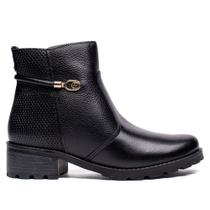 Bota Feminina Pegada Burnished Fivela Preto Bota Feminina Pegada Burnished Fivela Preto