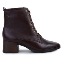Bota Feminina Pegada Cano Baixo Couro Marrom - 2823