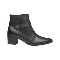 Bota Feminina Pegada Cano Baixo Preta - 2805