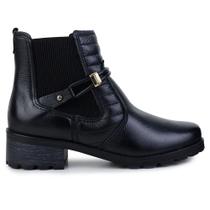 Bota Feminina Pegada Cano Curto Couro Preto - 281420 Bota Feminina Pegada Cano Curto Couro Preto - 281420