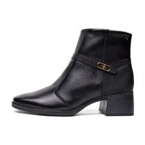 Bota Feminina Pegada Cano Curto Couro Preto 282355