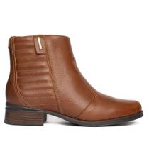 Bota Feminina Pegada Cano curto Couro Terracota