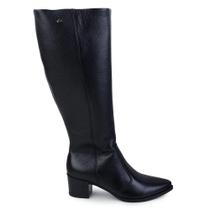 Bota Feminina Pegada Cano Longo Couro Preto - 280561-5