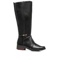 Bota Feminina Pegada Cano Longo Western Couro Preta 282064