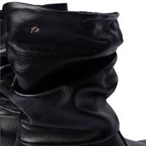 Bota Feminina Pegada Cano Médio Franzido Preto