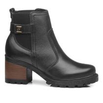 Bota Feminina Pegada chelsea CB Couro Preto - 2813